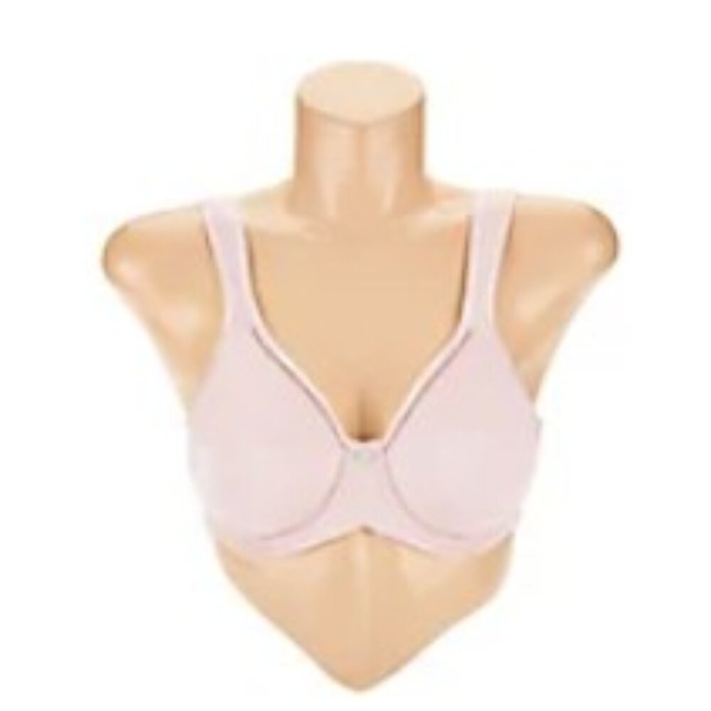 Breezies Soft Shimmer Microfiber Unlined Underwire Bra Pink Dogwood/Mocha 48DDD